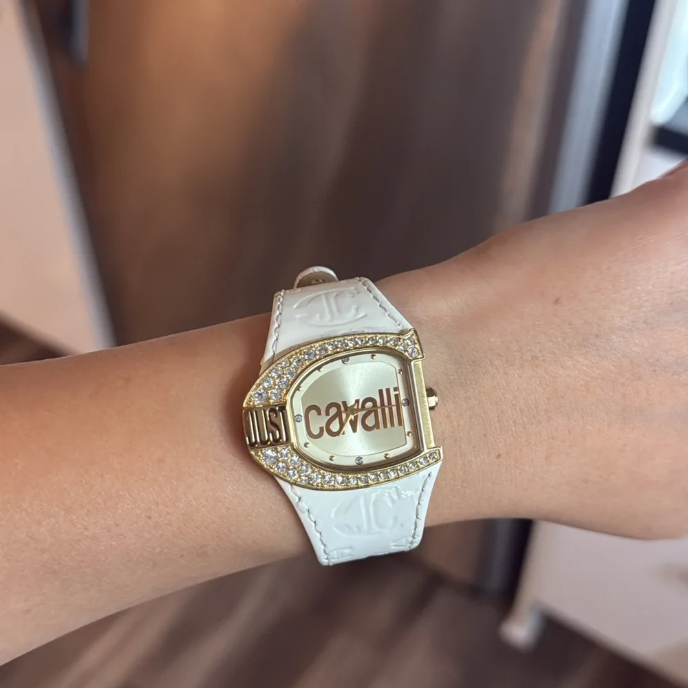 Just Cavalli Gold Plated Stainless Steel JC‎ Logo Women’s Wristwatch 35mm White Just Cavalli Women main image 4
